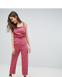 Fashion Union Tall Pinafore Jumpsuit With Tie Back