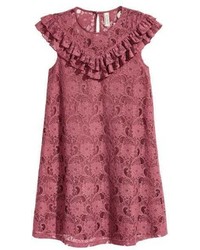 Hot Pink Ruffle Lace Dress