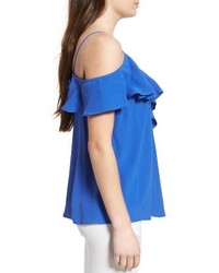Ruffle Cold Shoulder Top