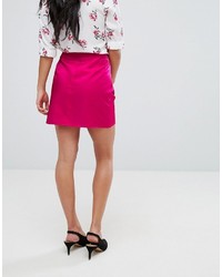 Fashion Union Petite Mini Skirt With Ruffle Gathers In Luxe Fabric