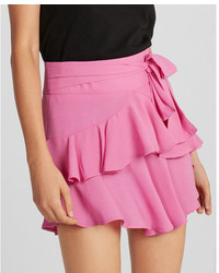 Express High Waisted Ruffle Mini Skirt
