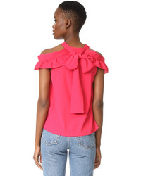 Moschino Boutique Off Shoulder Ruffle Blouse