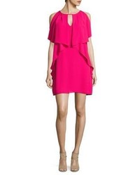 Laundry by Shelli Segal Ruffled Cold Shoulder Shift Dress