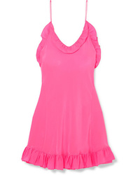 Hot Pink Ruffle Silk Cami Dress
