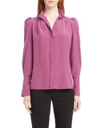 Isabel Marant Lamia Ruffle Neck Silk Blouse