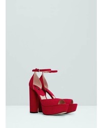 Mango Outlet Platfrom Ankle Cuff Sandals