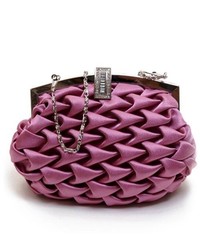 Selini Pink Silk Satin Flap Front Clutch With Crystal Evening Bag Eb092272