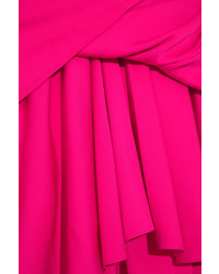 Balenciaga Gathered Silk Blend Satin Mini Dress Pink