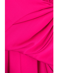 Balenciaga Gathered Silk Blend Satin Mini Dress Pink