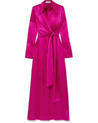 16Arlington Tie Detailed Silk Satin Maxi Dress