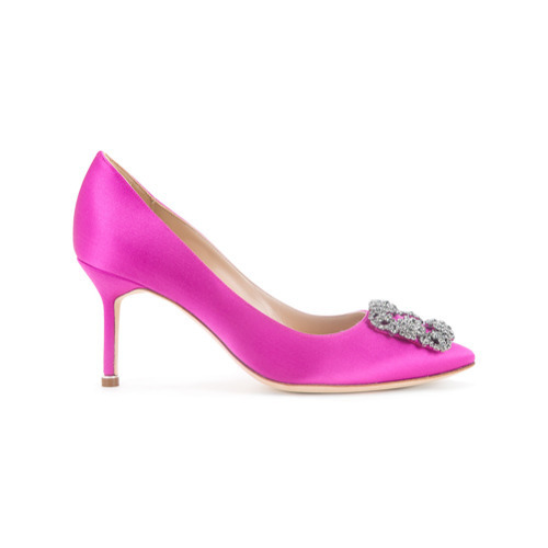 Manolo Blahnik Hangisi Pumps, $875 | farfetch.com | Lookastic