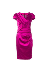 Hot Pink Satin Sheath Dress
