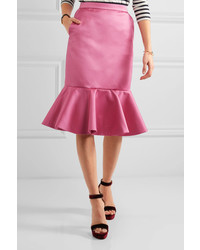 J.Crew Dante Ruffled Duchesse Satin Skirt Pink