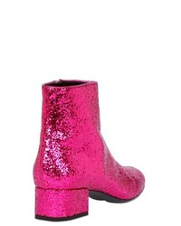 Saint Laurent 40mm Babies Glittered Leather Ankle Boot