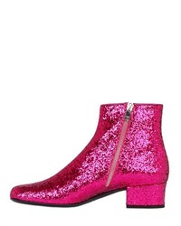 Saint Laurent 40mm Babies Glittered Leather Ankle Boot