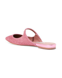 Tabitha Simmons Kittie Crystal Embellished Glittered Leather Slippers