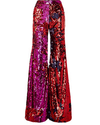 Hot Pink Sequin Flare Pants