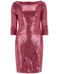 Hot Pink Sequin Sheath Dress