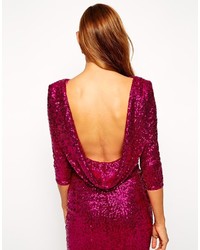 Asos Collection Sequin Cowl Back Midi Dress