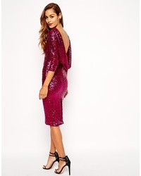 Asos Collection Sequin Cowl Back Midi Dress