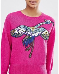 Asos Sweater With Sequin Bird Motif