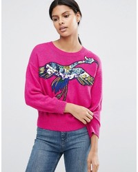 Asos Sweater With Sequin Bird Motif
