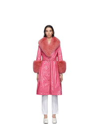 Hot Pink Shearling Coat