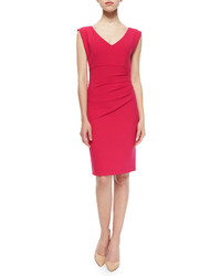 Diane von Furstenberg Bevin Sleeveless V Neck Sheath Dress Pink