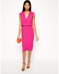 Asos Collection Pencil Dress With V Neck