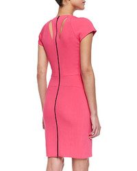 Narciso Rodriguez Cutout Paneled Sheath Dress Bright Pink