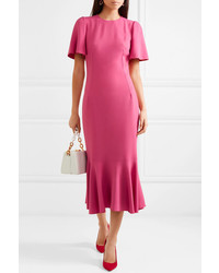 Dolce & Gabbana Fluted Stretch Crepe Midi Dress
