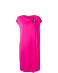Lanvin Draped Dress With Crystal Corsage