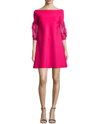 Chiara Boni La Petite Robe Mirelle Balloon Sleeve Jersey Shift Dress Pink