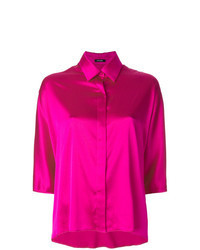 Hot Pink Short Sleeve Button Down Shirt