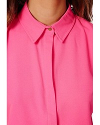 Missguided Ellessa Short Sleeve Shirt Hot Pink