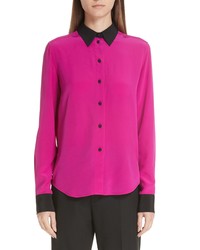 Hot Pink Silk Dress Shirt