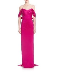 Hot Pink Silk Evening Dress