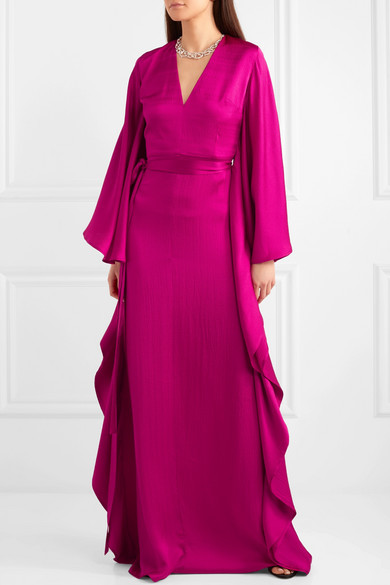 Safiyaa Aurora Hammered Silk Satin Gown, $2,380 | NET-A-PORTER.COM ...