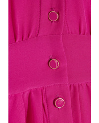 Vanessa Bruno Fossette Silk Crepe De Chine Midi Dress Fuchsia