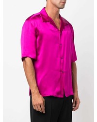 Saint Laurent Cuban Collar Silk Shirt