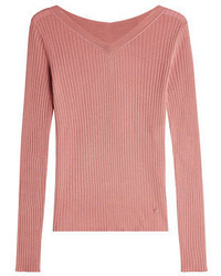Nina Ricci Ribbed Cashmere Pullover With Silk