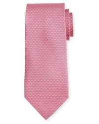 Salvatore Ferragamo Bicolor Gancio Silk Twill Tie Pink