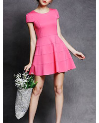 Choies Cute Puff Dress In Pink