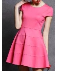 Choies Cute Puff Dress In Pink