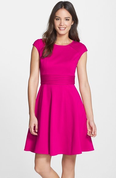 hot pink flare dress