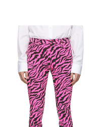 Gucci Pink And Black Zebra Skinny Jeans