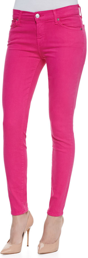 7 For All Mankind Slim Skinny Hot Pink, $178 | Neiman Marcus | Lookastic