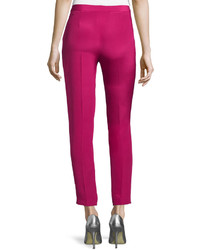 CNC Costume National Costume National Zip Front Slim Leg Cropped Trousers Pink