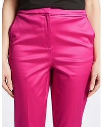 Marks and Spencer Cotton Rich Slim Leg Ankle Grazer Trousers