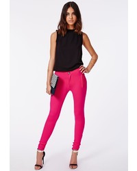 Missguided Alanna Stretch Skinny Trousers Hot Pink